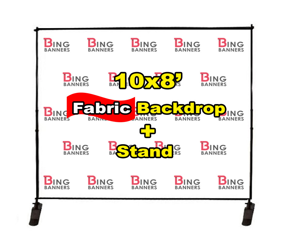 10'x8' Fabric Step and Repeat Banner with Stand