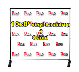 10'x8' Step and Repeat Banner with Stand