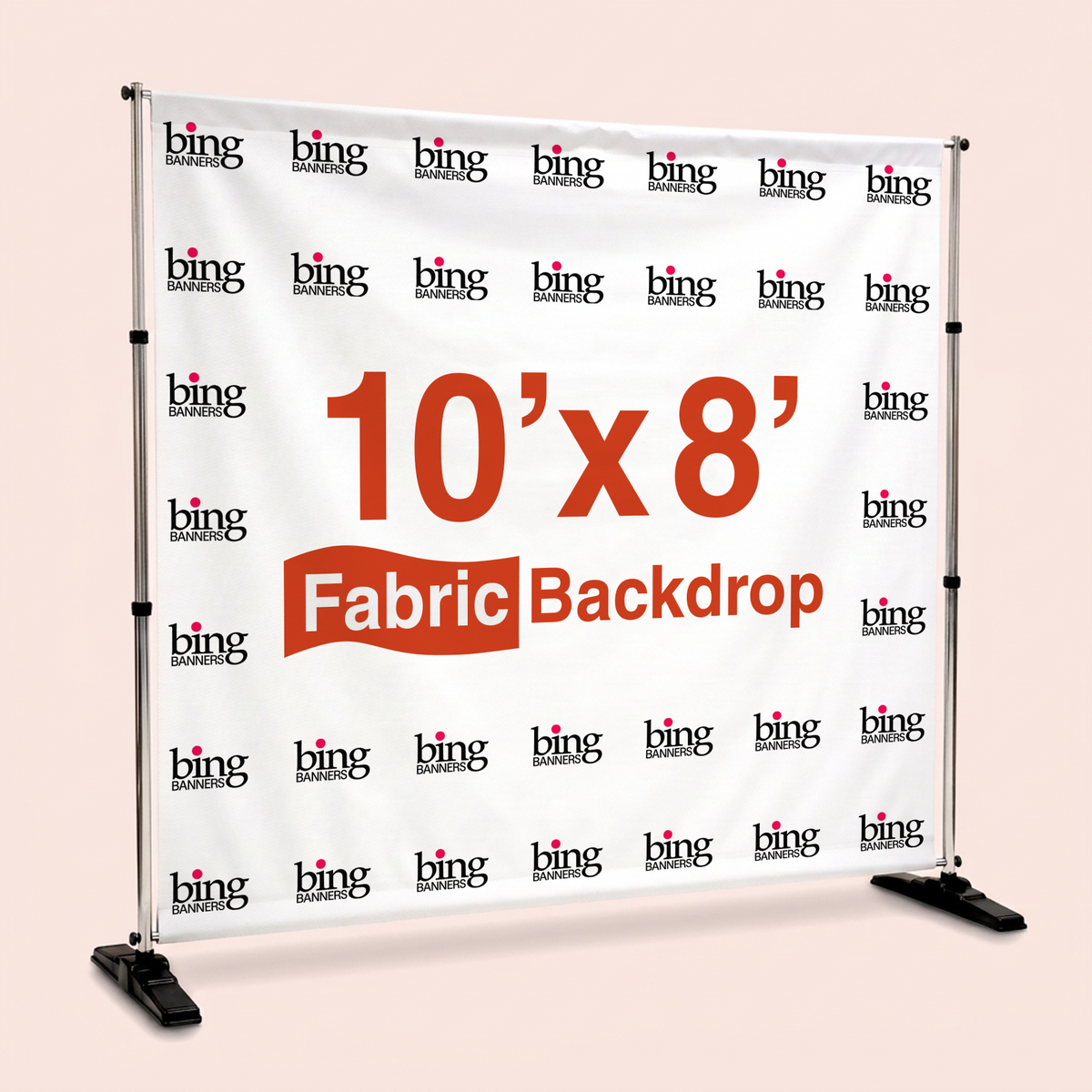 10'x8' Fabric Step and Repeat Banner with Stand