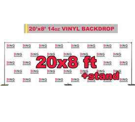 20'x8' Step and Repeat Banner with Stand