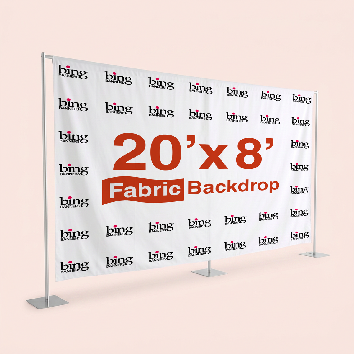 20'x8' Fabric Step and Repeat Banner with Stand