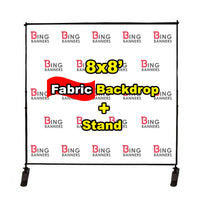 8'x8' Fabric Step and Repeat Banner with Stand