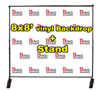 8'x8' Step and Repeat Banner with Stand