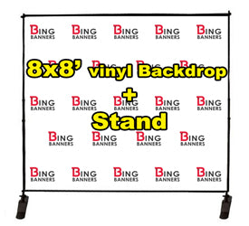 8'x8' Step and Repeat Banner with Stand