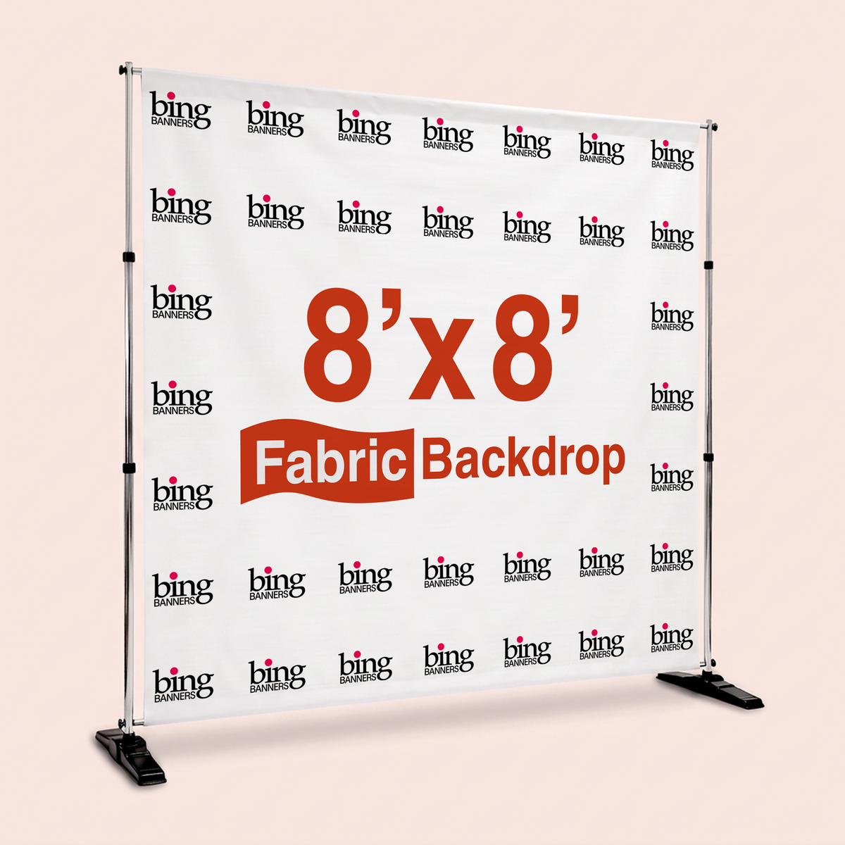 8'x8' Fabric Step and Repeat Banner with Stand