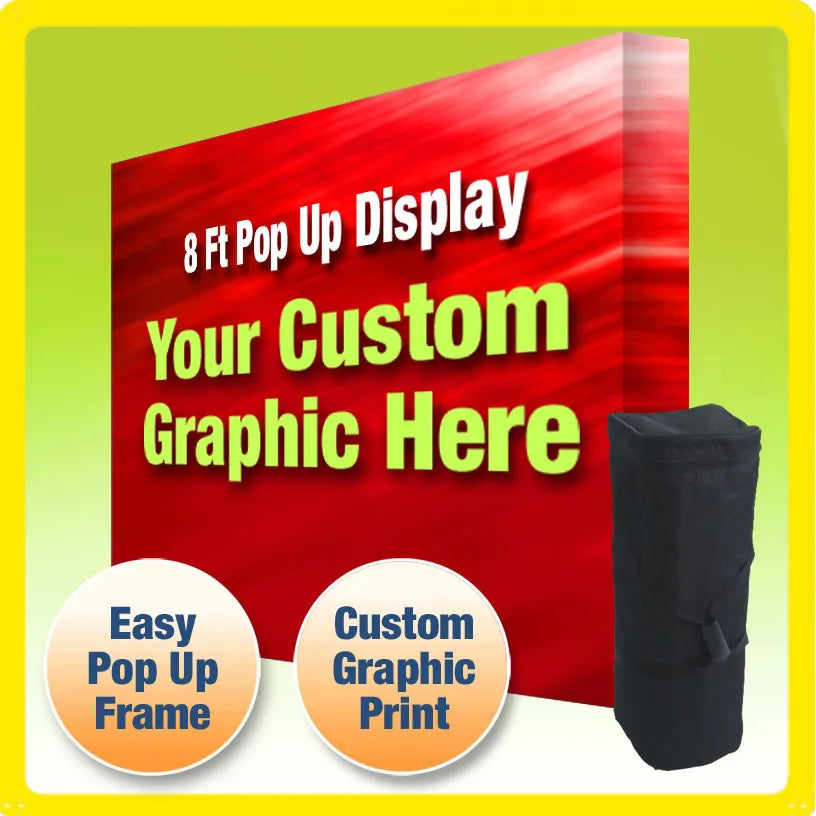 8'x8' Fabric Pop Up Display Backdrop with Stand
