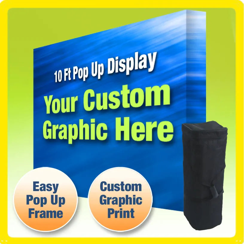 10'x8' Fabric Pop Up Display Backdrop with Stand